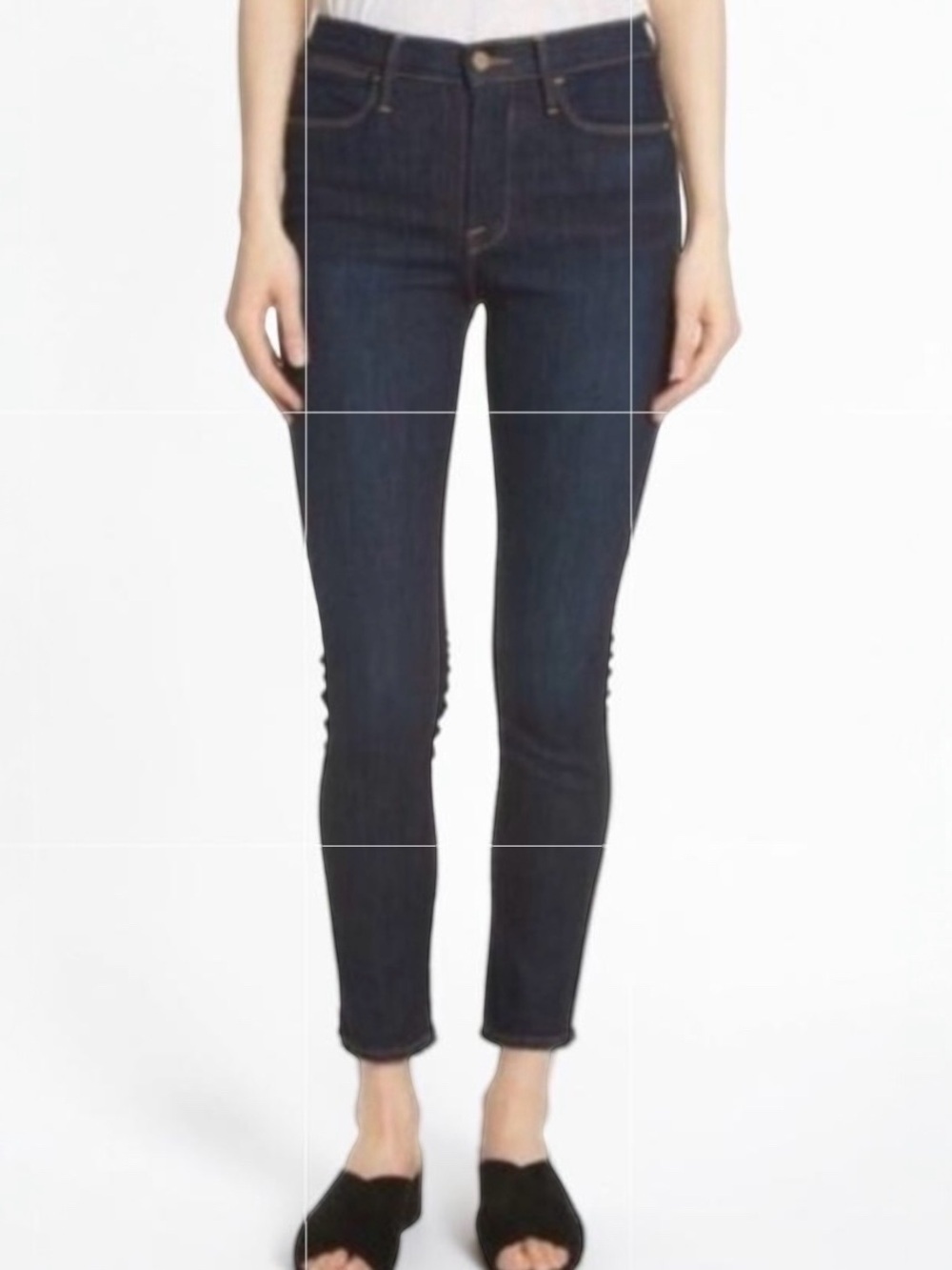 NWT FRAME Le High Skinny Crop Jeans in Dame Dark Wash • Size 31 • $258 - Picture 3 of 16